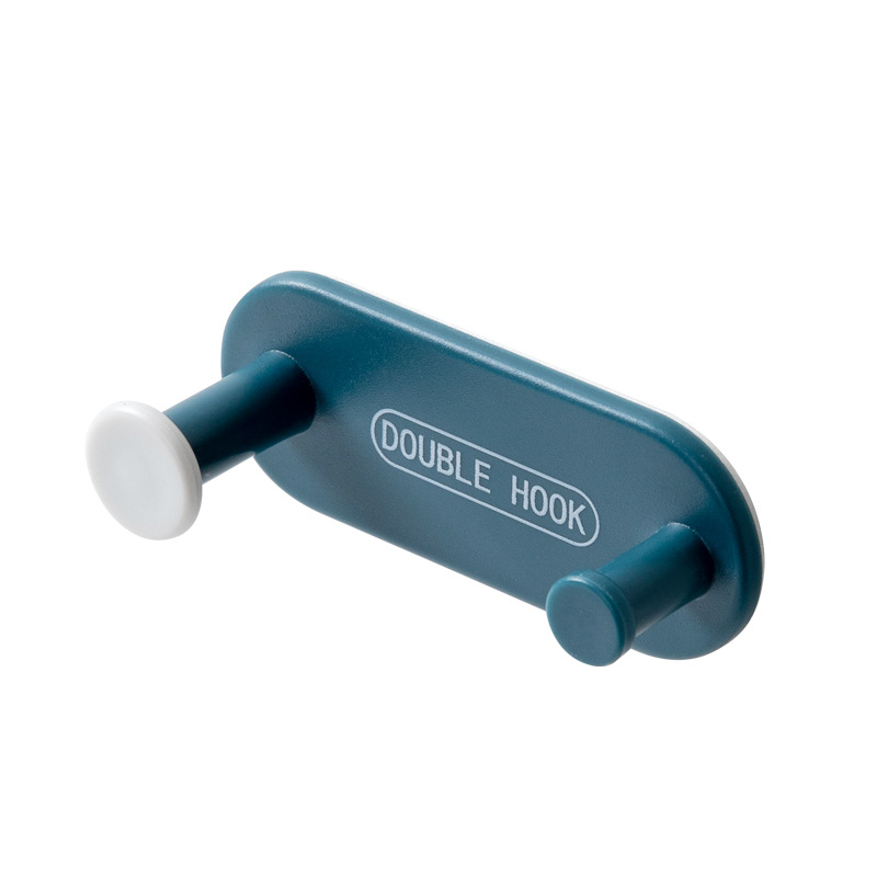Fuerte gancho sin costuras de plástico sin perforaciones Gancho Doble color de contraste colorido almacenamiento en el hogar Gancho 4 Pack