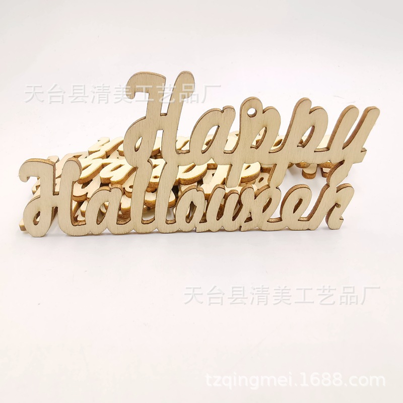 Madera Halloween madera botones decorativos Ghost Festival madera chips 10 unidades un paquete