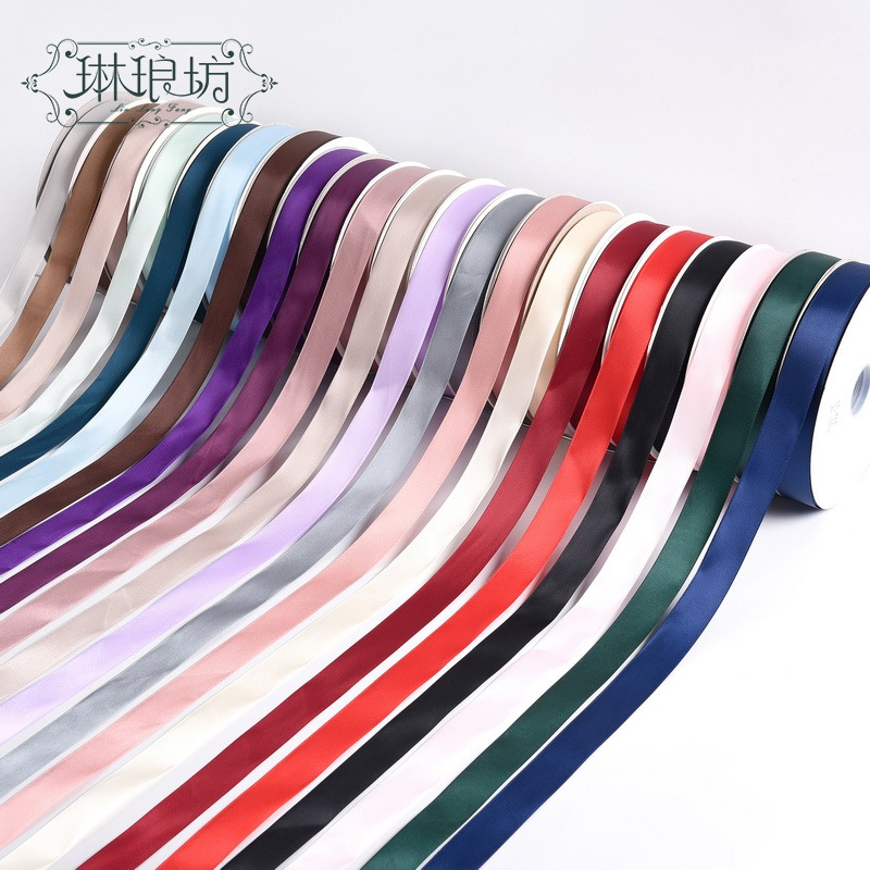 2.5cm high density plain ribbon single color polyester ribbon flower packaging Ribbon gift box gift packaging 100 yards
