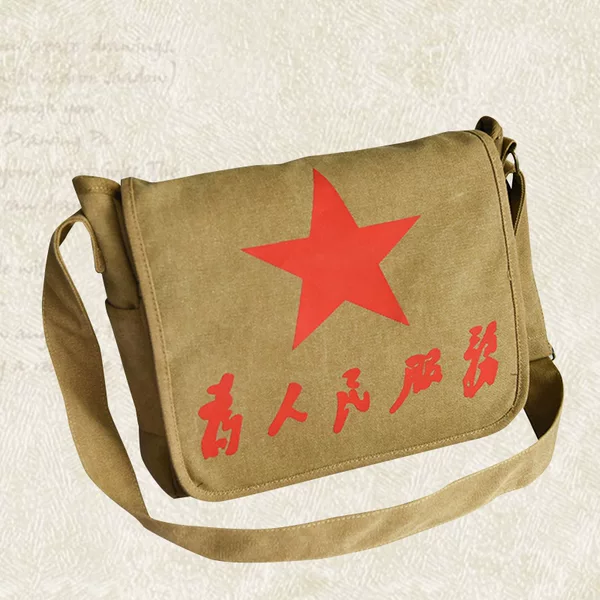 Retro Bag for people Service bag Red Army bag Lei Feng canvas crossbody bag Red Star green nostalgic shoulder bag manufacturer