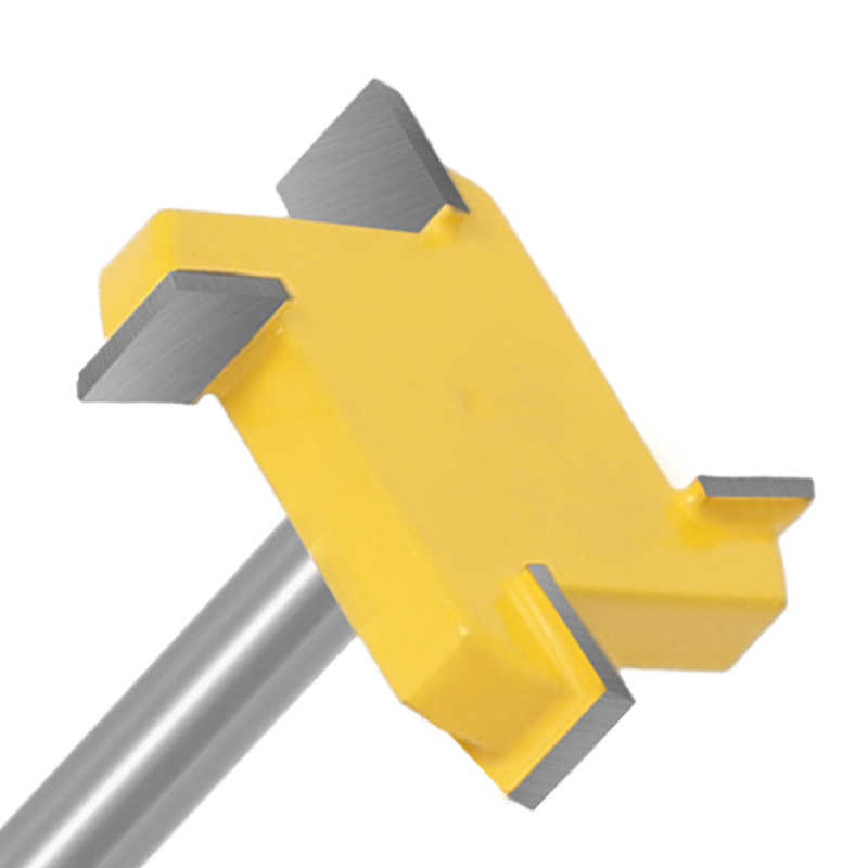 Cuchillo en T de cuatro cuchillas 1/4 Mango 6-MANGO cuchillo de ranurado cuchillo de carpintería material grado industrial cuchillo en T de cuatro dientes