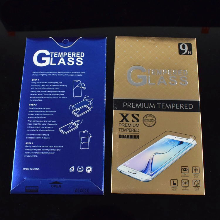 凝胶钢化膜单片装包装盒信封式封口银卡纸UV磨砂印刷粘双面胶彩盒