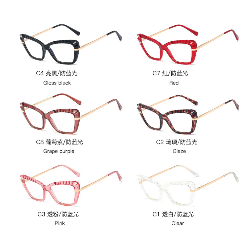 95729 Chong nuevas mujeres TR90 anti-Luz Azul gafas primavera pierna gafas de ordenador gafas lisas se pueden equipar con gafas de miopía