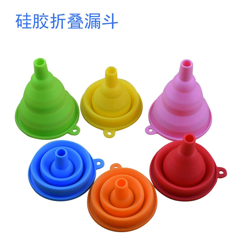 Толстая спотовая мягкая силиконовая воронка телескопическая воронка для хранения Кухонная техника складная воронка портативная воронка устойчива к высоким температурам