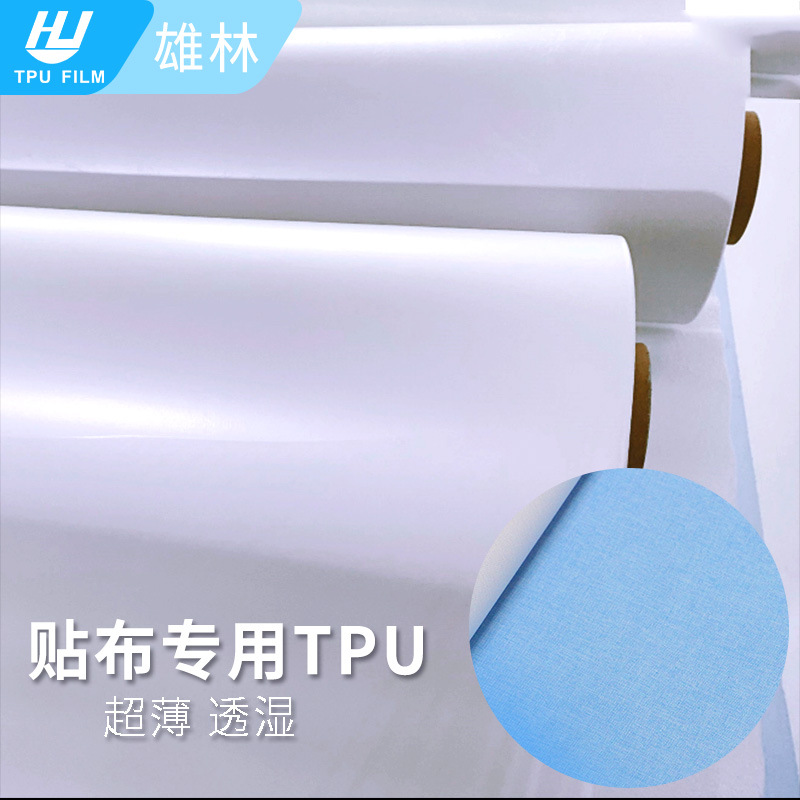 东莞雄林聚酯聚醚TPU膜 弹力耐磨 半透磨砂 商标婴儿车棚高透明膜