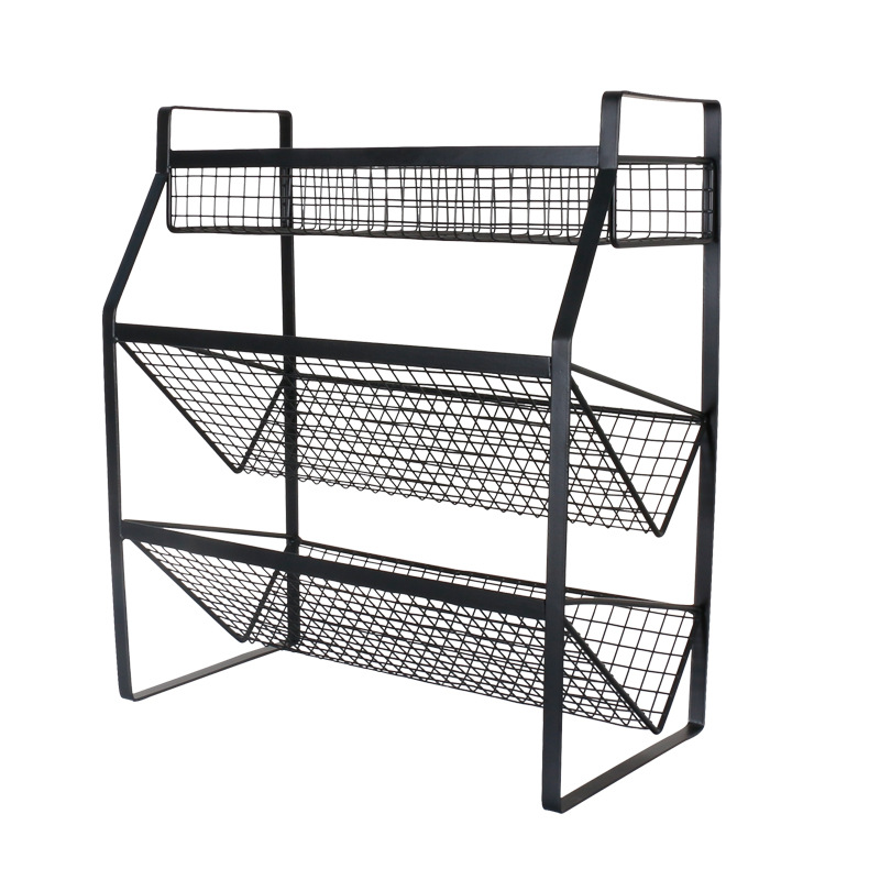 Directo DE FÁBRICA DE Cocina Baño de acero inoxidable estante de almacenamiento de escritorio negro multi-capa condimento botella organizador de almacenamiento rack