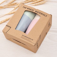 小麥秸稈杯子套裝家用圓形水杯北歐簡約洗漱杯促銷小禮品可印logo