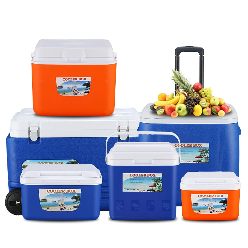 [28L38L55LPU 带轮野外冰箱拉杆冷藏箱外卖户外塑料冰桶保温保鲜箱]