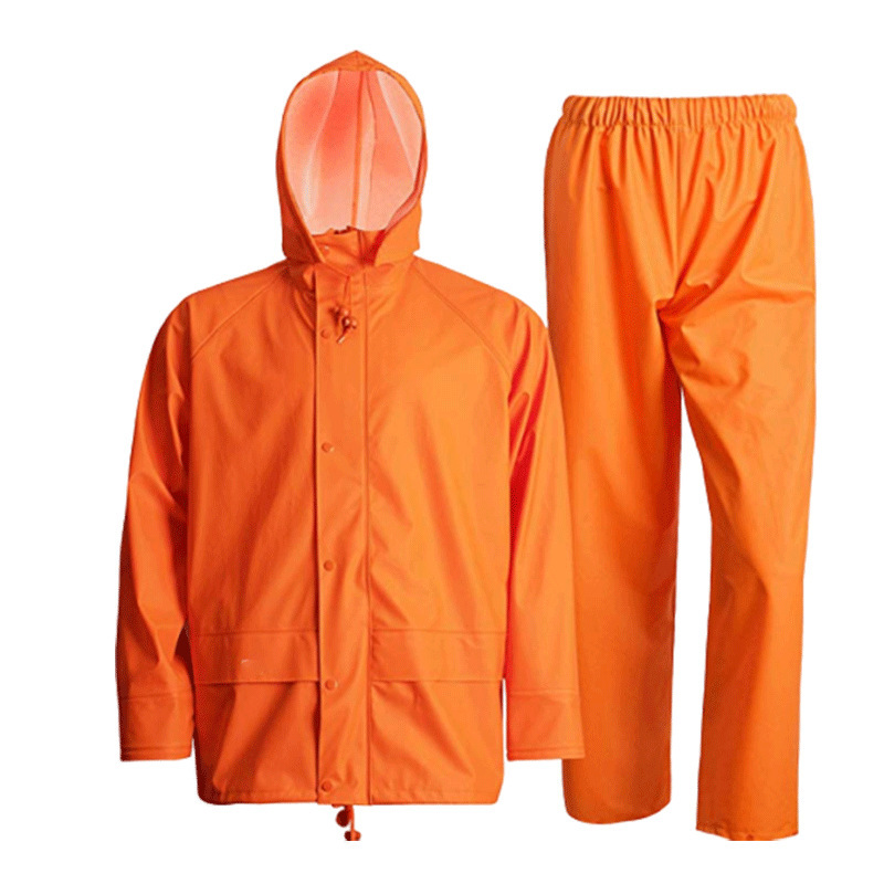 Export Waterproof Rainstorm-Proof Raincoat Set Hiking Outdoor Workwear Split Polyurethane Pu Can Add Logo