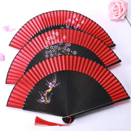 女式折扇舞蹈中国风汉服流苏日式和风扇子古风樱花扇随身复古便携