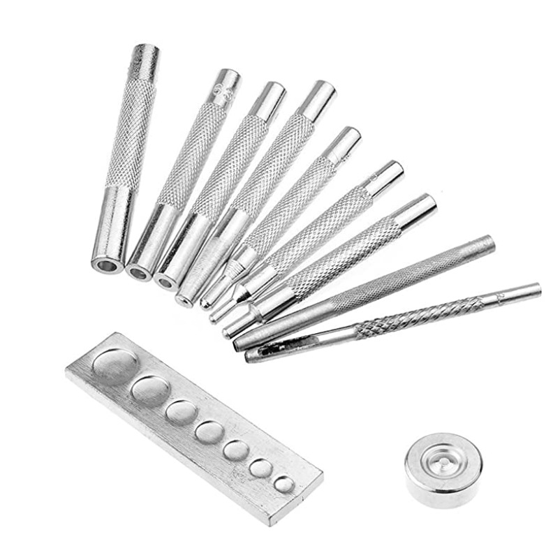 11件套 四合扣工具 铆钉底座 四合扣底座 打孔冲工具 厂家直供