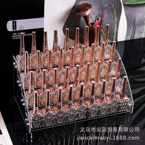 Transparent nail polish display rack acrylic multi-layer plastic transparent rack nail salon display rack lipstick box cosmetics rack