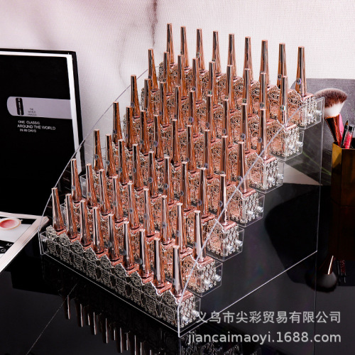 Transparent nail polish display rack acrylic multi-layer plastic transparent rack nail salon display rack lipstick box cosmetics rack