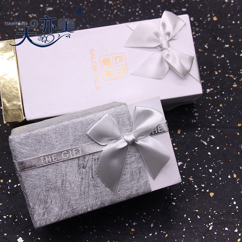 Tianyi cinta de belleza al por mayor 5 puntos cinta arco caja de regalo embalaje Lazo de cinta gris