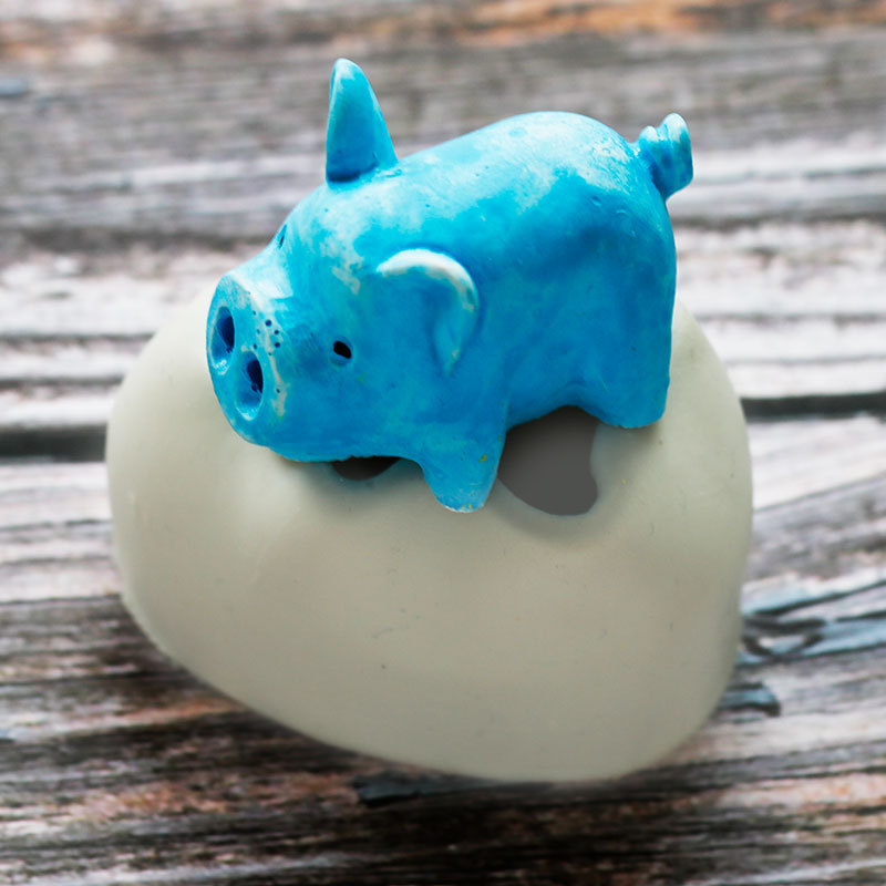 Tridimensional pequeño cerdo de oro molde de silicona molde de chocolate DIY mousse hornear postre