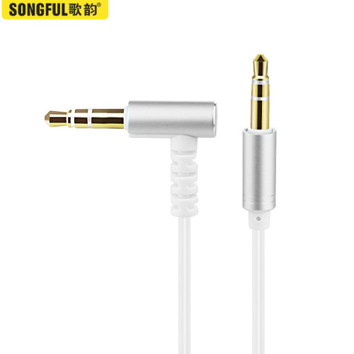 90 degree elbow audio cable male to bus car AUX cable 3.5mm audio cable 90 degree elbow aux audio cable