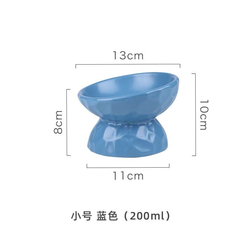 1+1 해외직구 강아지고양이 자동급수기 휴대용물병 // 엠보싱 하이 레그 대각선 보울 - 스몰 (200ML) 블루