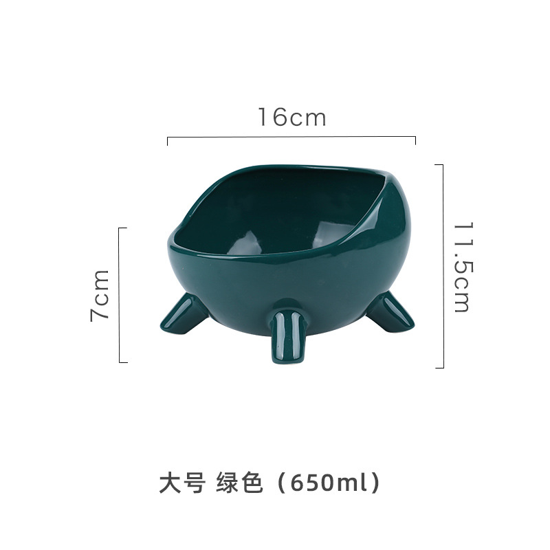 1+1 해외직구 강아지 고양이 밥그릇 자동급식기 //  4족 반원형 그릇 - 대형(650ML) 녹색