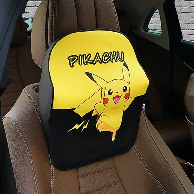 Headrest: Foam Cartoon Car Seat - pikachu-memory-foam-schoolbag-pillow-1