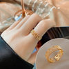 Woven fashionable brand ring with pigtail, internet celebrity, Japanese and Korean, light luxury style, on index finger, simple and elegant design