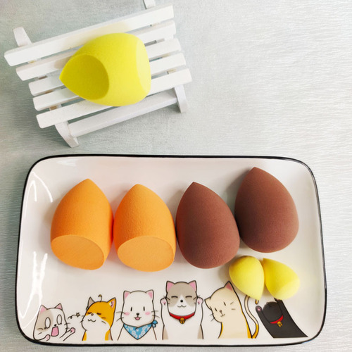 Super soft travel canned non-eating powder makeup egg, wet and dry powder puff macaron drift bottle Internet celebrity beauty egg