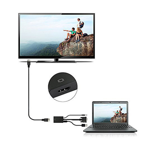 vga to hdmi converter vga male to hdmi female audio desktop computer host monitor HD adapter cable