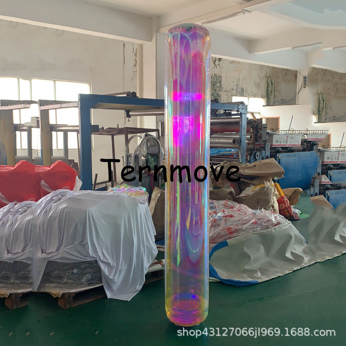 广告展览美陈吊挂充气炫彩镭射镜面气柱悬挂立柱子圆柱沙袋气柱