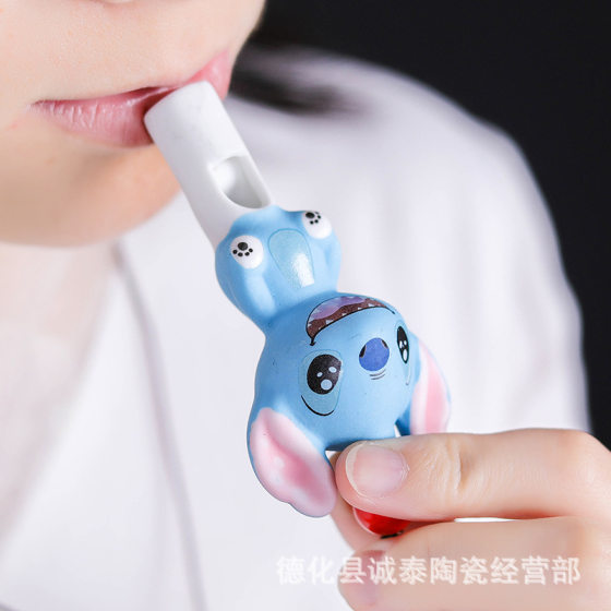 Cartoon ceramic whistle can blow creative painted whistle children's toys gift stall scenic spot souvenirs hot sale