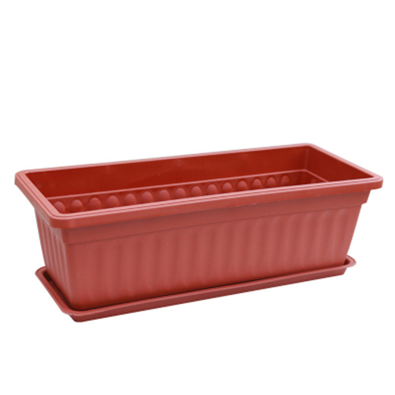 Venta al por mayor olla vegetal balcón rectangular olla vegetal resina creativa maceta engrosada extra grande caja de plantación Fuente de la fábrica