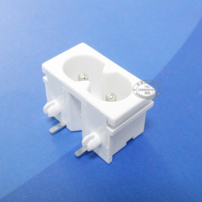 22*12薄款小尺寸白色充电接口 优质实心铜两芯小8字尾AC插座DB-8
