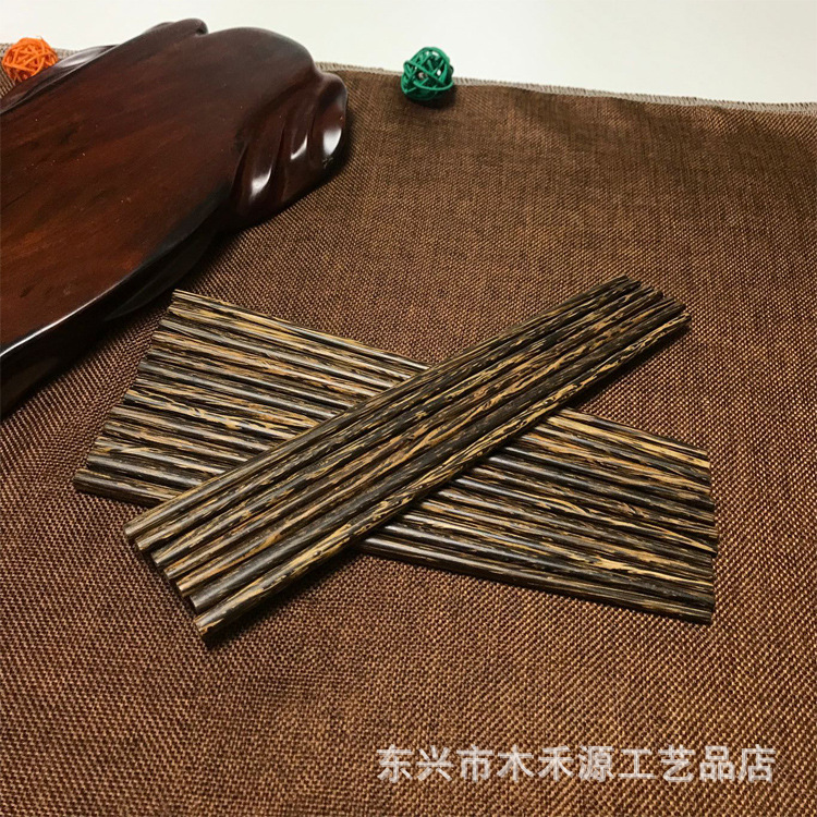 검은 코코넛 젓가락 공공 젓가락 광장 머리 흑단 젓가락 나무 중국 선물 제품 식기 용품