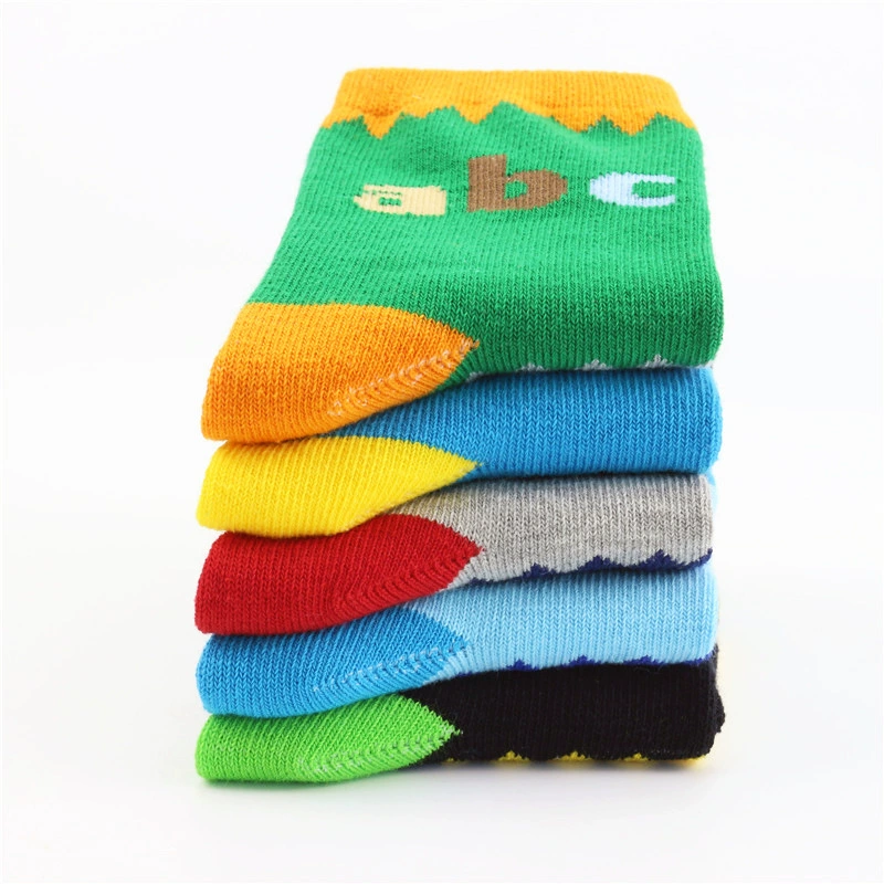 Children's autumn cartoon cute demi-season socks for boys, mid-length, for teenagers, wholesale