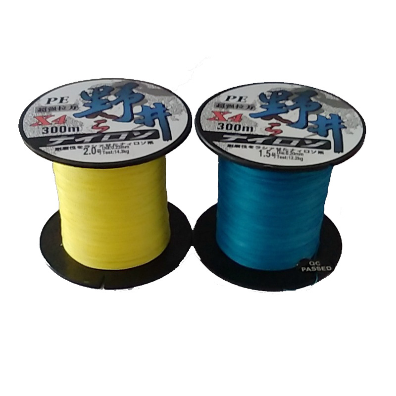 Línea principal Noyoi de 4 hebras de PE, 300 metros, de un solo color, línea de pesca de alta resistencia para pesca en el mar y pesca con señuelos, venta al por mayor.