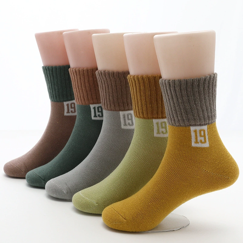 Children's autumn cartoon cute demi-season socks for boys, mid-length, for teenagers, wholesale