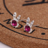 Earrings from pearl, accessory, Korean style, flowered, wholesale