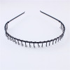 Black metal headband suitable for men and women, hair accessory for face washing