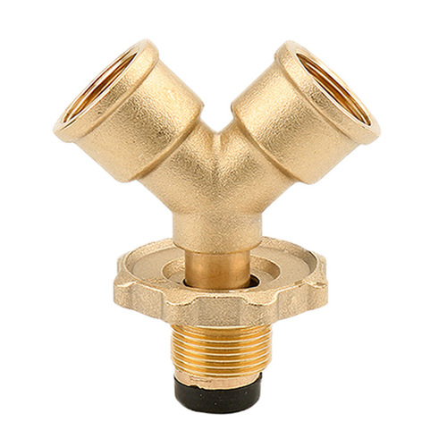 Brass cylinder three-way decompression fierce fire stove shunt two-way liquefied gas tank one in two out 4-point all-copper joint