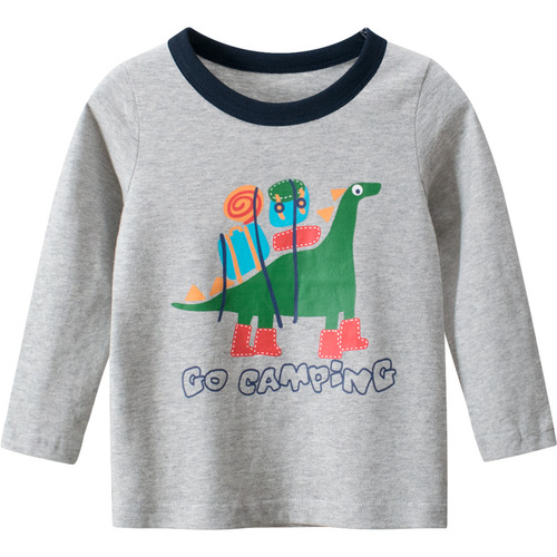 2024 autumn new Korean style children's clothing, children's long-sleeved T-shirts, boys' bottoming shirts, baby clothes, one agent