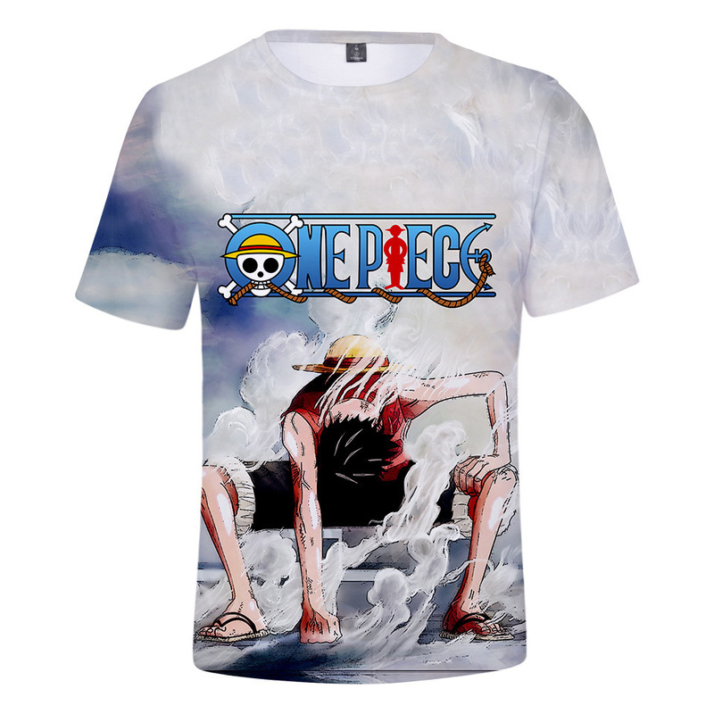 2024 Foreign Trade Summer Top Japanese Comic One Piece 3D Digital Printing Men's and Women's Fashion Casual Round Neck Short Sleeve T-Shirt 2024 Foreign Trade Summer Top Japanese Comic One Piece 3D Digital Printing Men's and Women's Fashion Casual Round Neck Short Sleeve T-Shirt