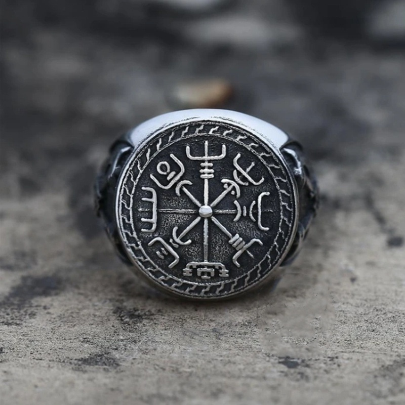Viking Totem Double Axe Men's Ring Alloy Religious Series Jewelry_voghion.com