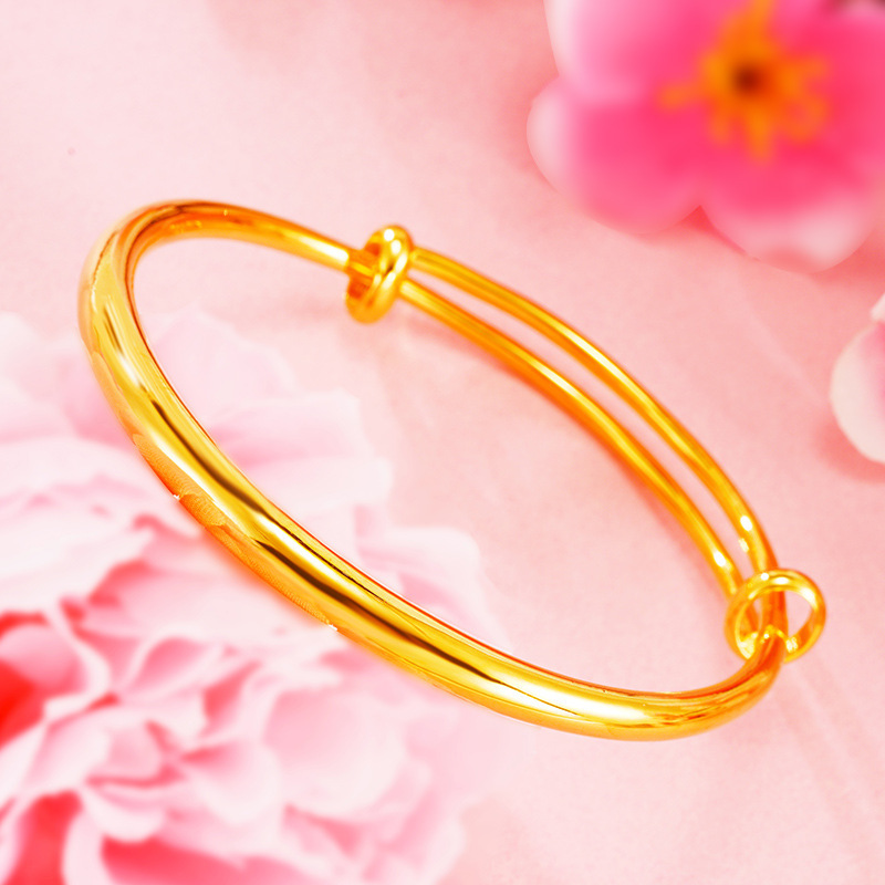Luxurious Imitation 24K Gold Bracelet Meteor Shower Glossy Push-Pull Ethnic Style Bracelet for Women Internet Celebrity Live Broadcast Sand Gold Hot Style Luxurious Imitation 24K Gold Bracelet Meteor Shower Glossy Push-Pull Ethnic Style Bracelet for Women Internet Celebrity Live Broadcast Sand Gold Hot Style