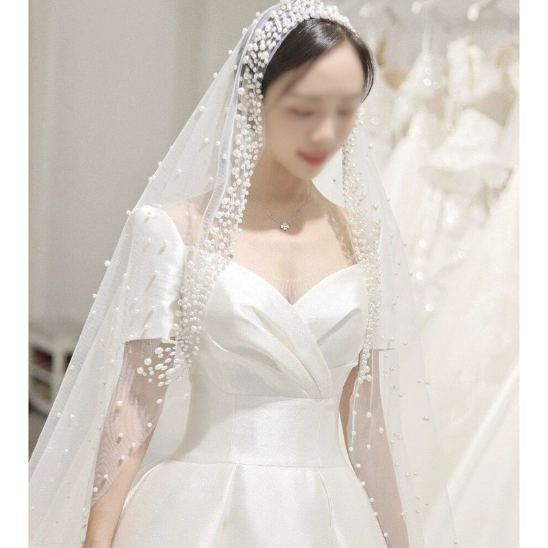 Korean long hair accessory from pearl for photo sessions