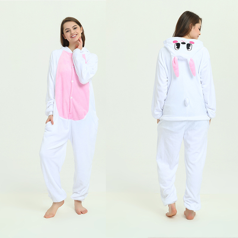 Pijamas de una Pieza de Felpa de Coral Gruesa con Dibujos Animados, Manga Larga, Casual, Cálido, Franela, Fabricante al por Mayor, Lindos Dibujos Animados