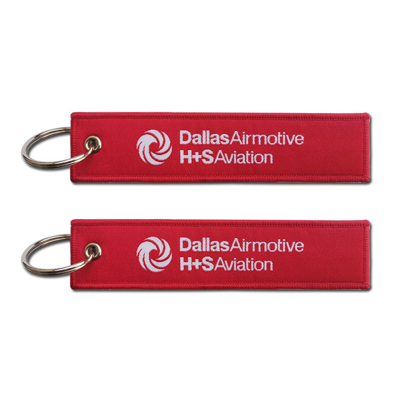 Heat Transfer + Embroider Printing Keychain Embroidered logo Cloth Label Luggage Embroidered Adhesive Backing