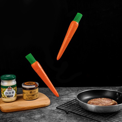 Creative cute carrot silicone oil brush kitchen barbecue sauce brush high temperature resistant barbecue brush baking brush
