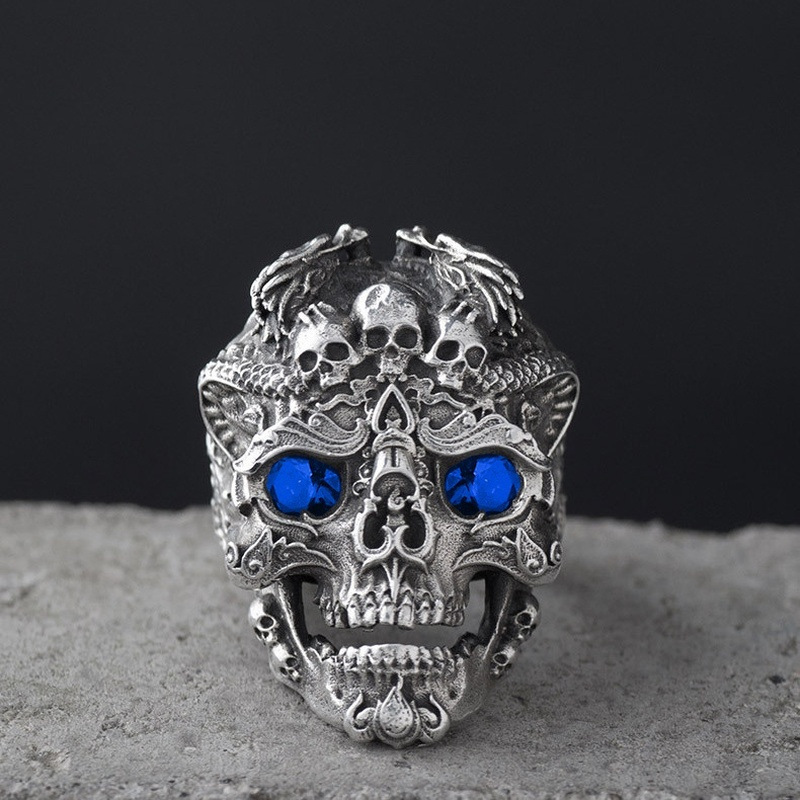 Vintage Skull Ring For Men, Bold Alloy Jewelry Statement Piece_voghion.com