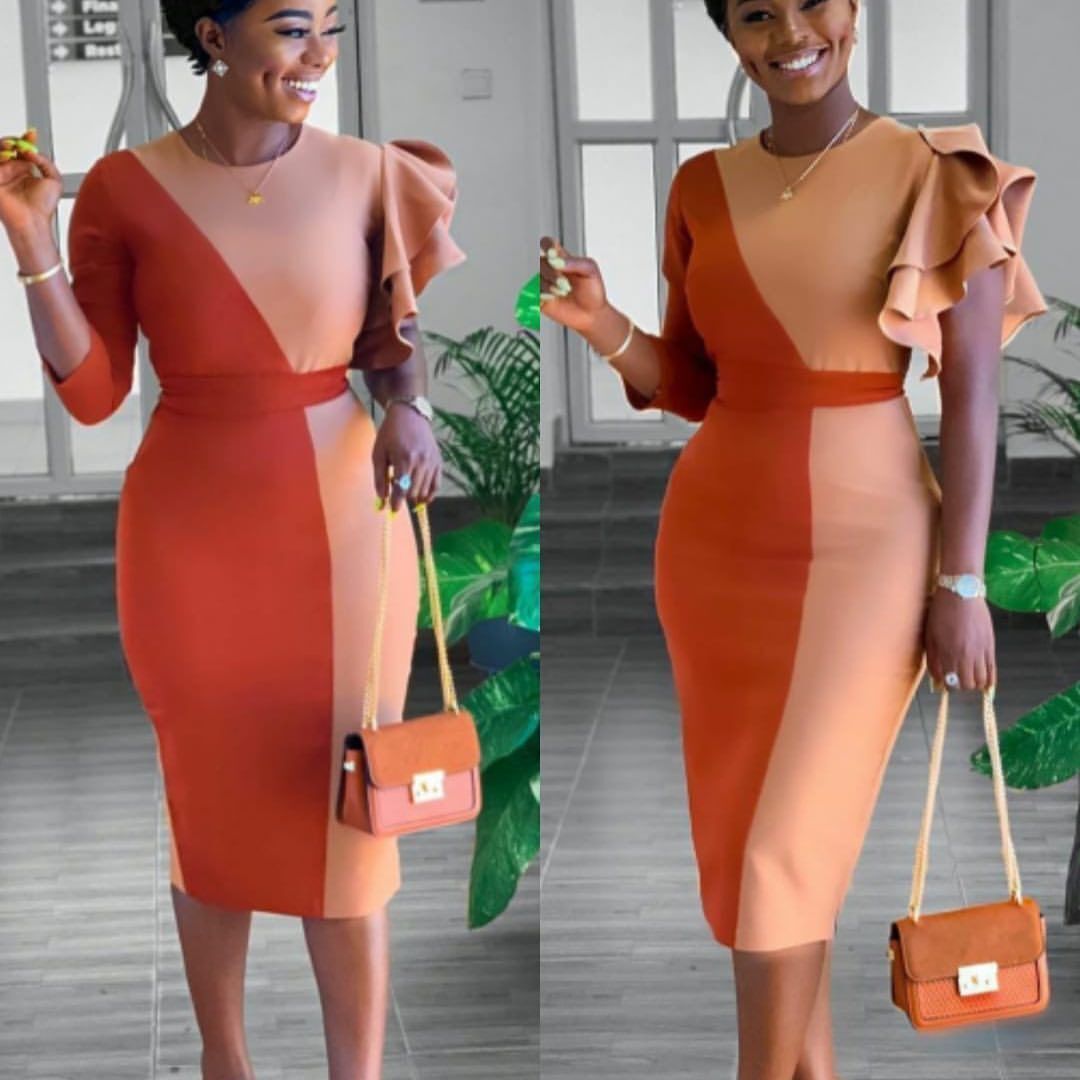 Cross-border sourcing Europe, America and Africa AliExpress Amazon best selling two-color stitching irregular sleeve belt dress Cross-border sourcing Europe, America and Africa AliExpress Amazon best selling two-color stitching irregular sleeve belt dress