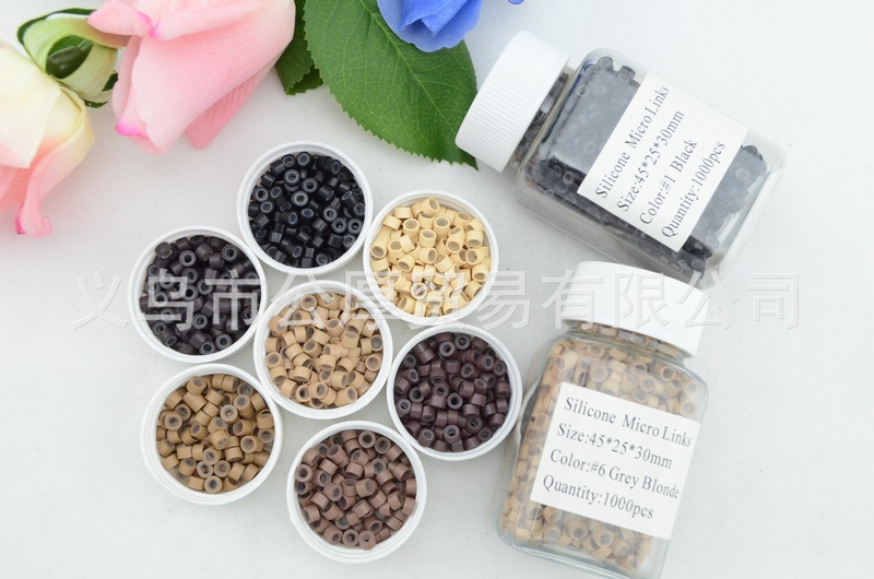 Wholesale foreign trade high quality hair button silicone buckle 452530 micro rings hair tool Wholesale foreign trade high quality hair button silicone buckle 452530 micro rings hair tool