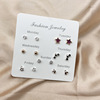 Earrings, set, small accessory from pearl, silver 925 sample, simple and elegant design