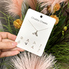 Earrings, set, small accessory from pearl, silver 925 sample, simple and elegant design